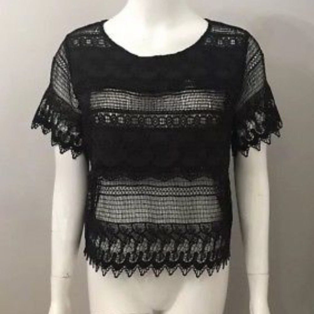 Black lace Banana Republic Top